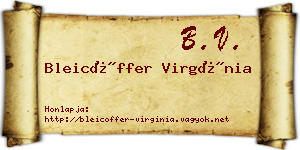 Bleicöffer Virgínia névjegykártya
